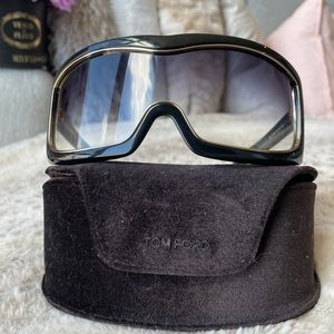 Tom Ford black gold shield Olga shades